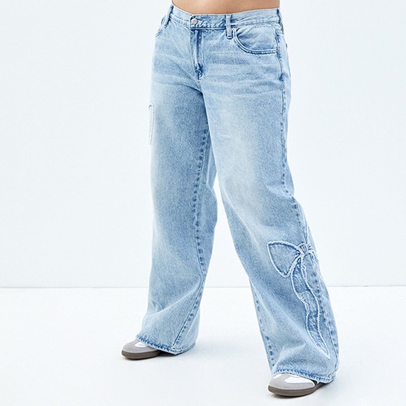 🦋PACSUN🦋 Baggy low rise Bow Jeans🦋 - Picture 3 of 14